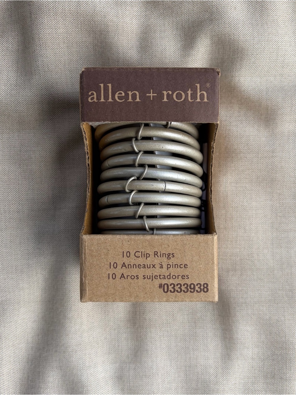 Allen + Roth Curtain Clip Rings (10) in Satin Nickel Finish